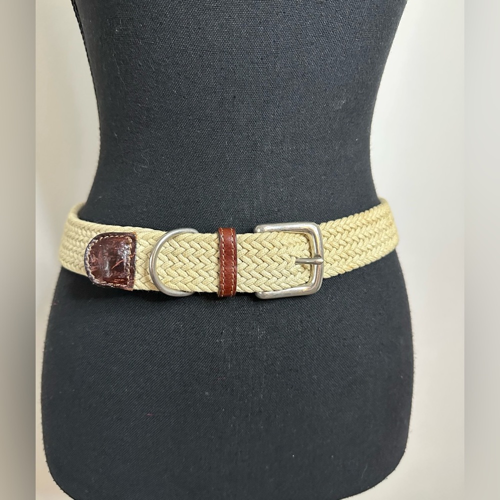 The Limited Woven/Braided Tan/Brown Belt with Silver Buckle - Size S/M